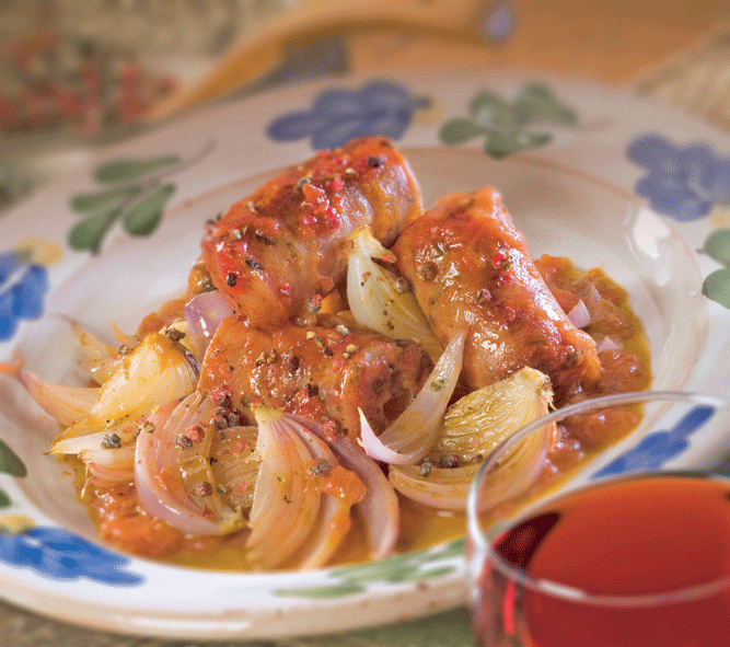 Wurst mit Zwiebeln 